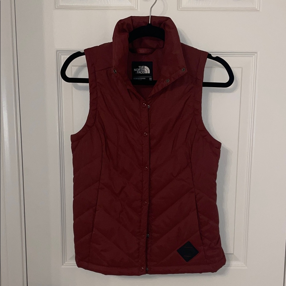The North Face Burgundy Quilted Vest